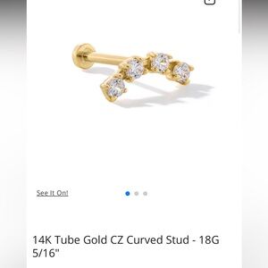 Cartilage 14k Solid Gold Stud Earrings